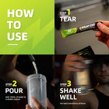 WILD FIELD HEALTH Micronized Creatine Monohydrate stick pack with measuring cup