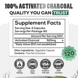 Wild Foods Activated Charcoal Capsules with measuring spoon
