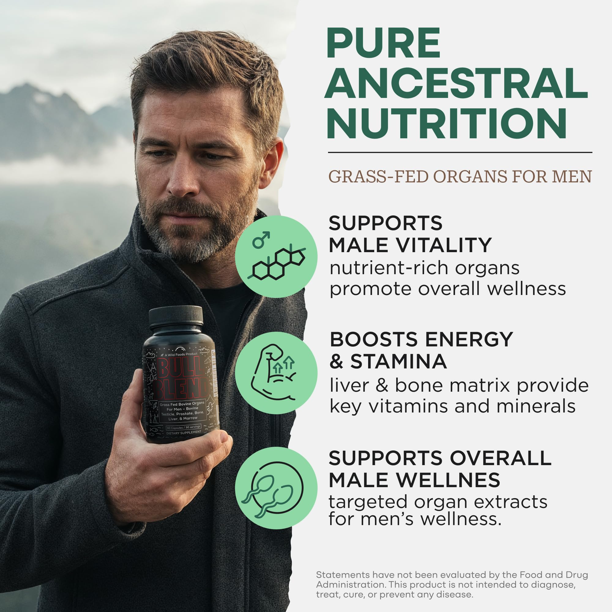 Wild Foods Beef Organ Complex Supplement capsule close-up