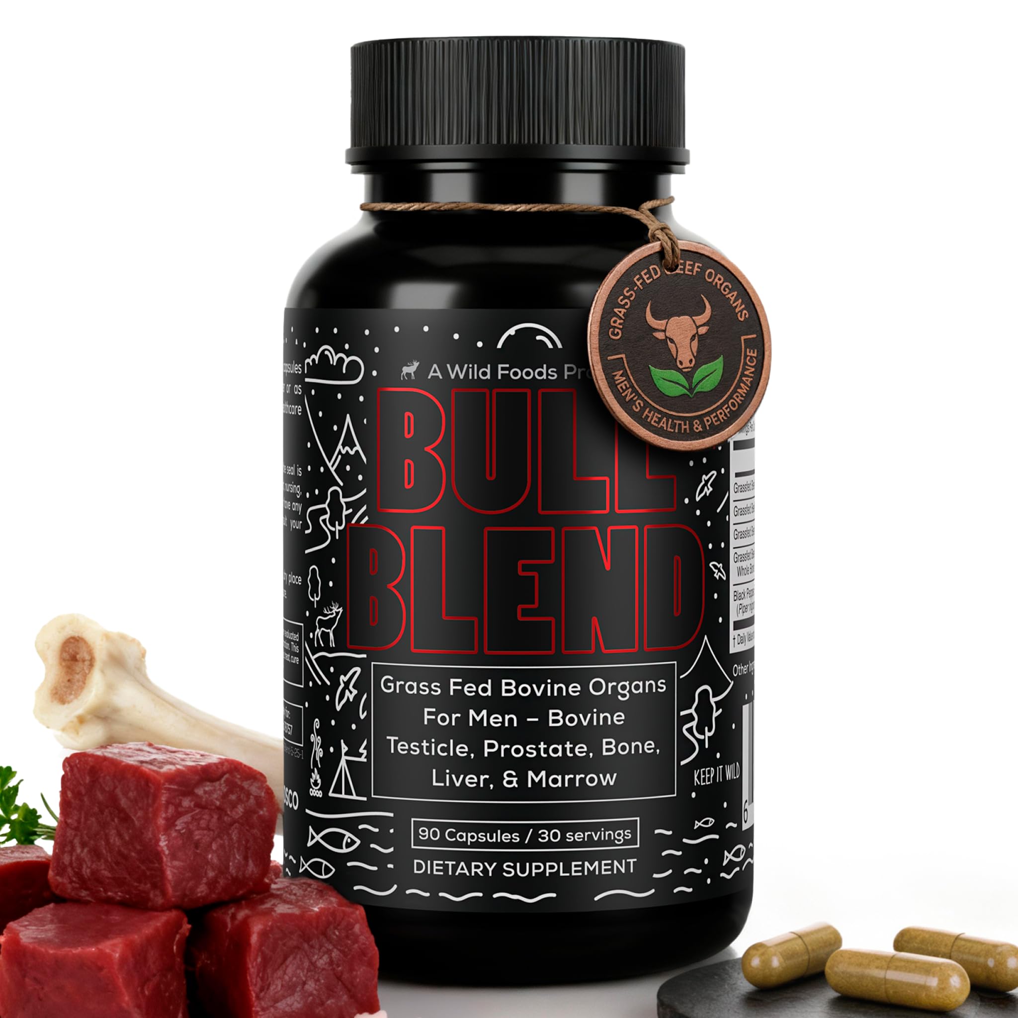 Wild Foods Beef Organ Complex Supplement front view