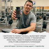 Wild Foods Beef Organ Complex Supplement on a wooden table