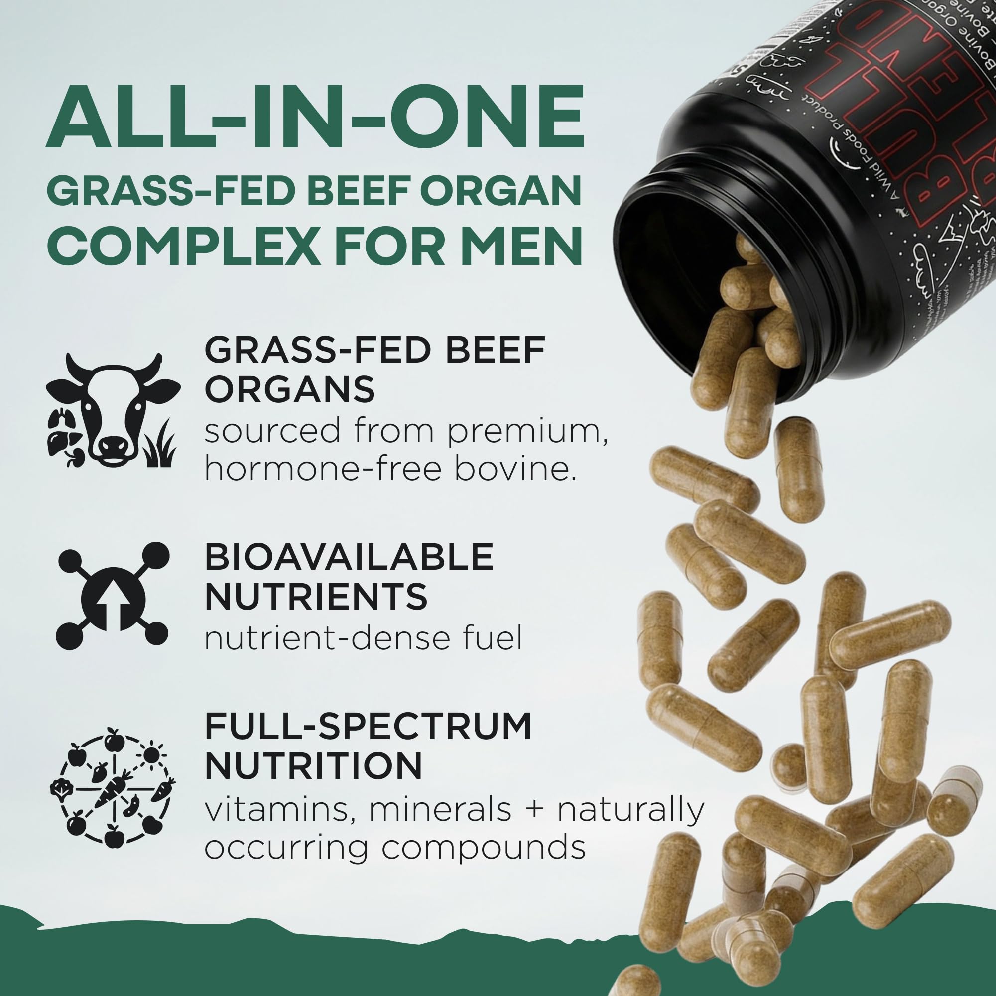 Wild Foods Beef Organ Complex Supplement side view