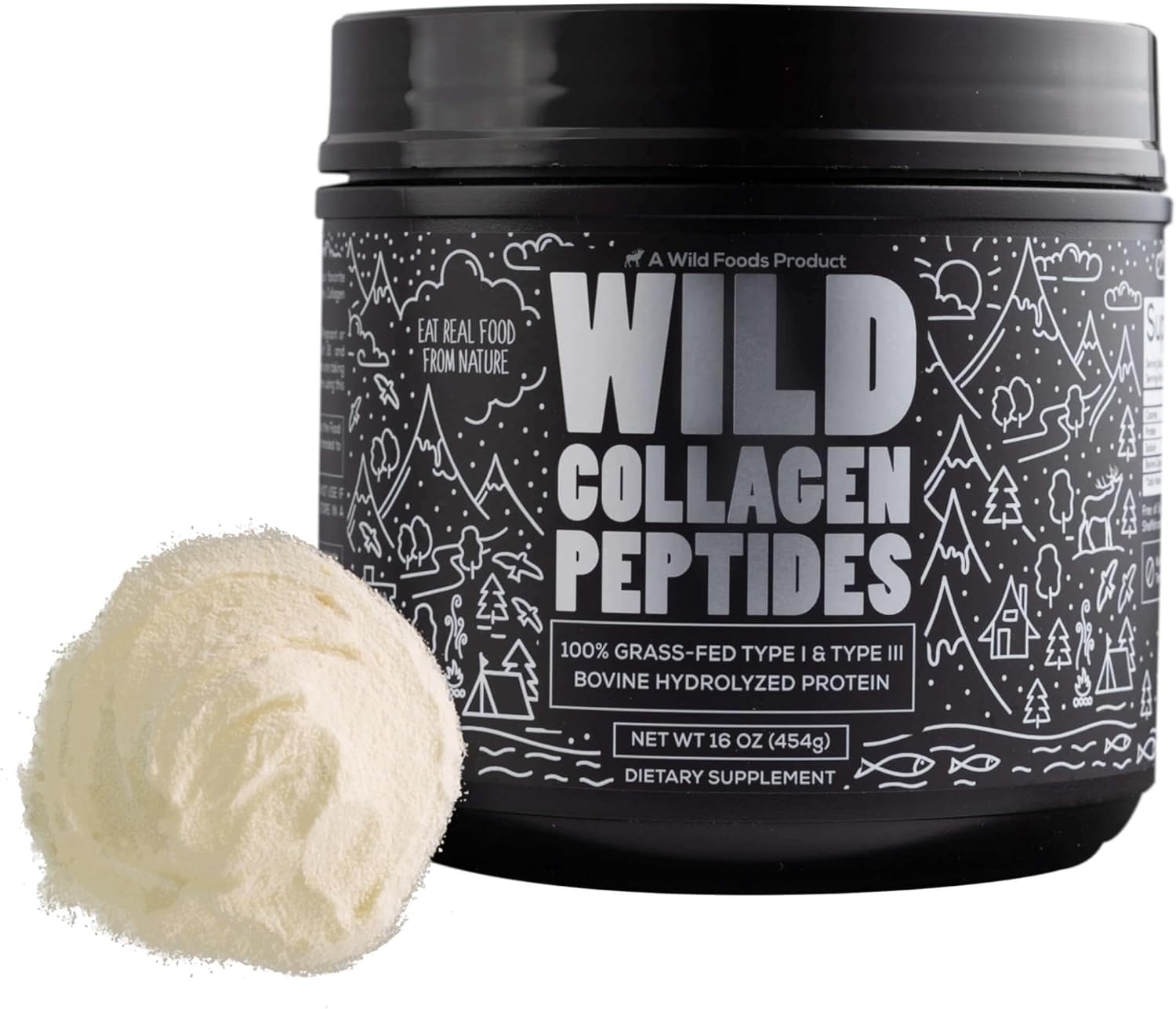 Wild Foods Collagen Peptides Powder 454g front view