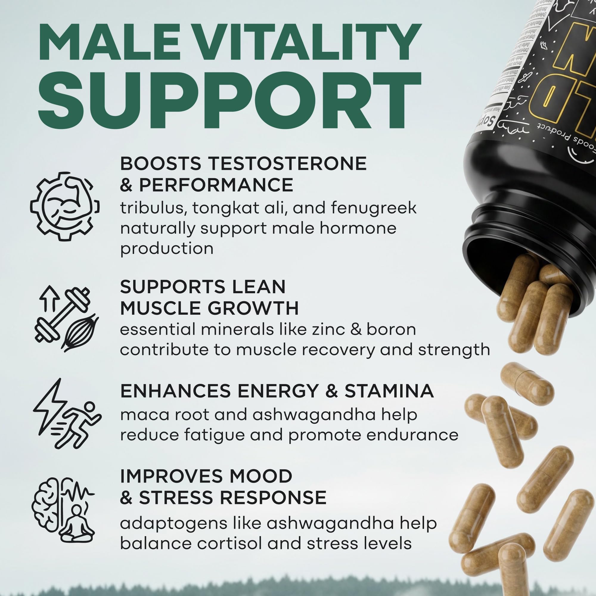 Wild Foods Herbal Stack for Man 109g side view