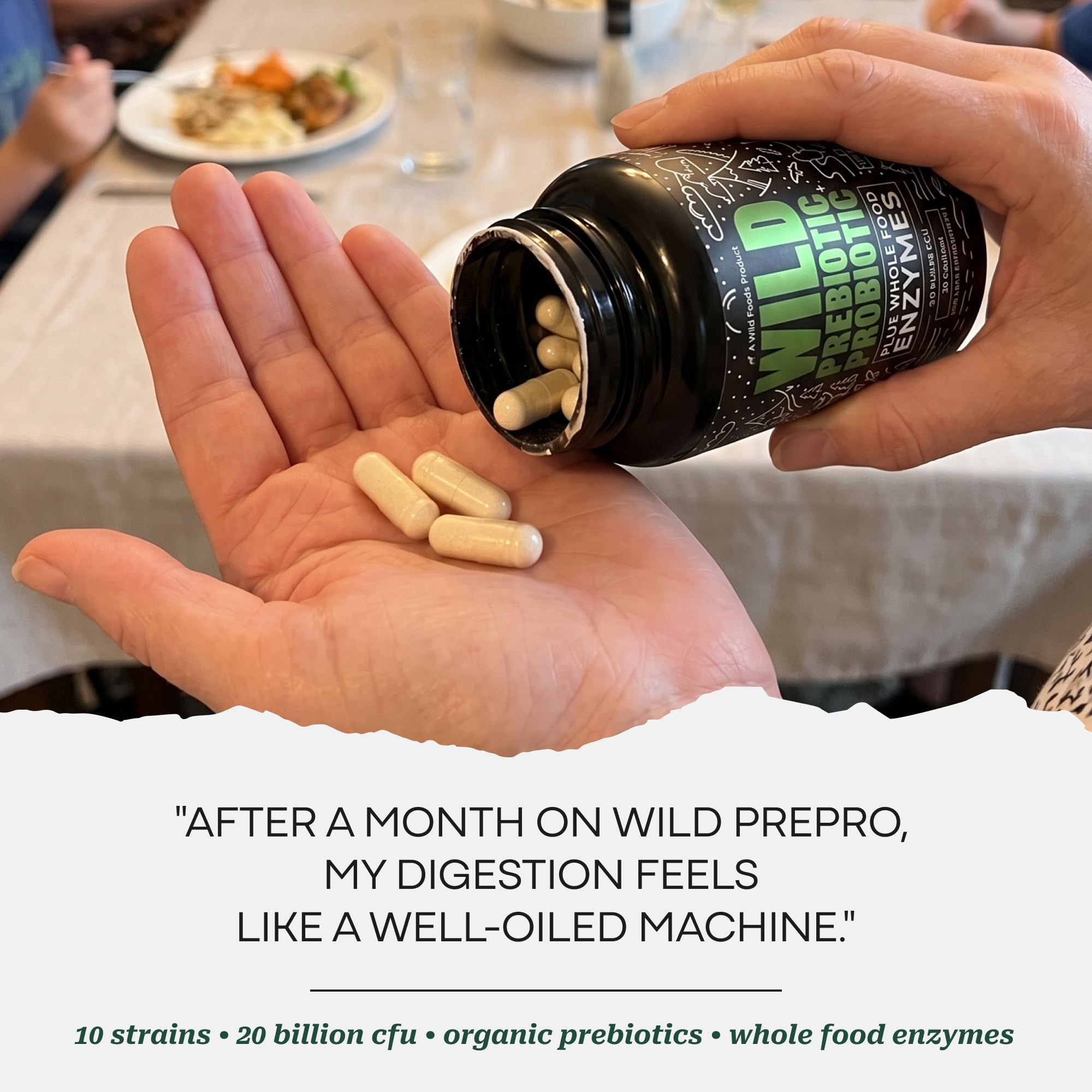 Wild Foods Probiotic and Prebiotic Supplement 50g ingredients list