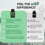 Wild Foods Probiotic and Prebiotic Supplement 50g on a wooden table