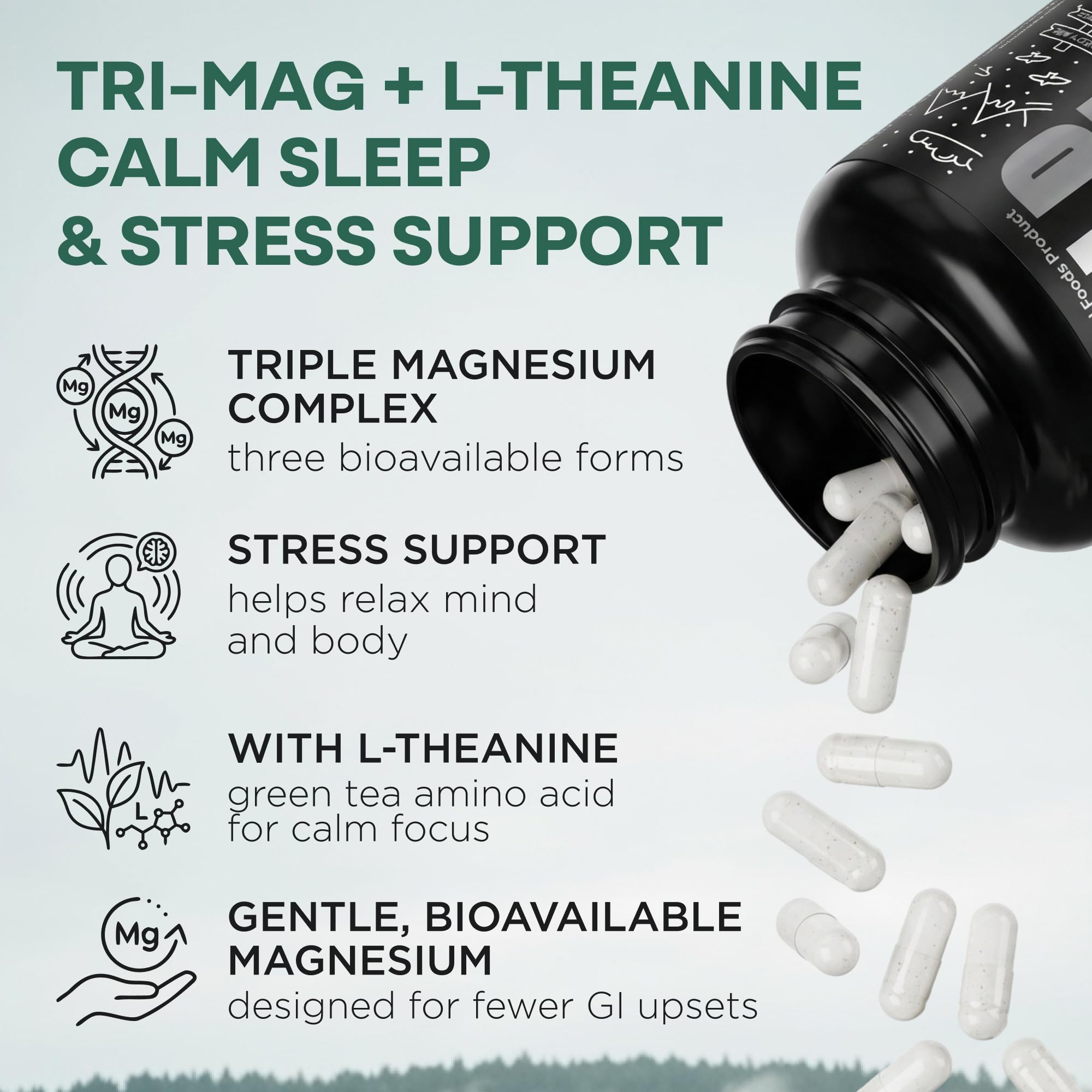 Wild Foods Triple Magnesium Complex Supplement bottle side view