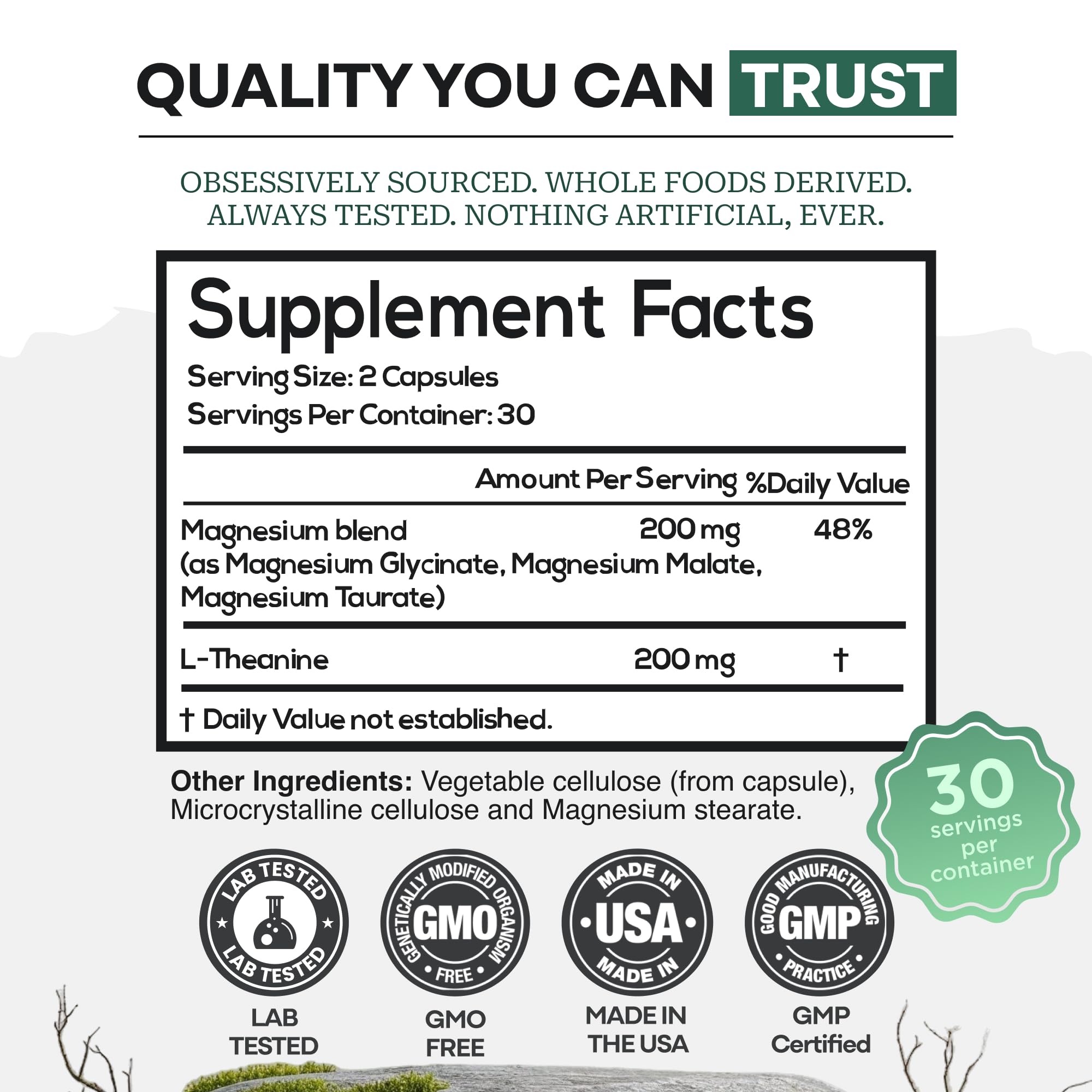 Wild Foods Triple Magnesium Complex Supplement bottle with a measuring spoon