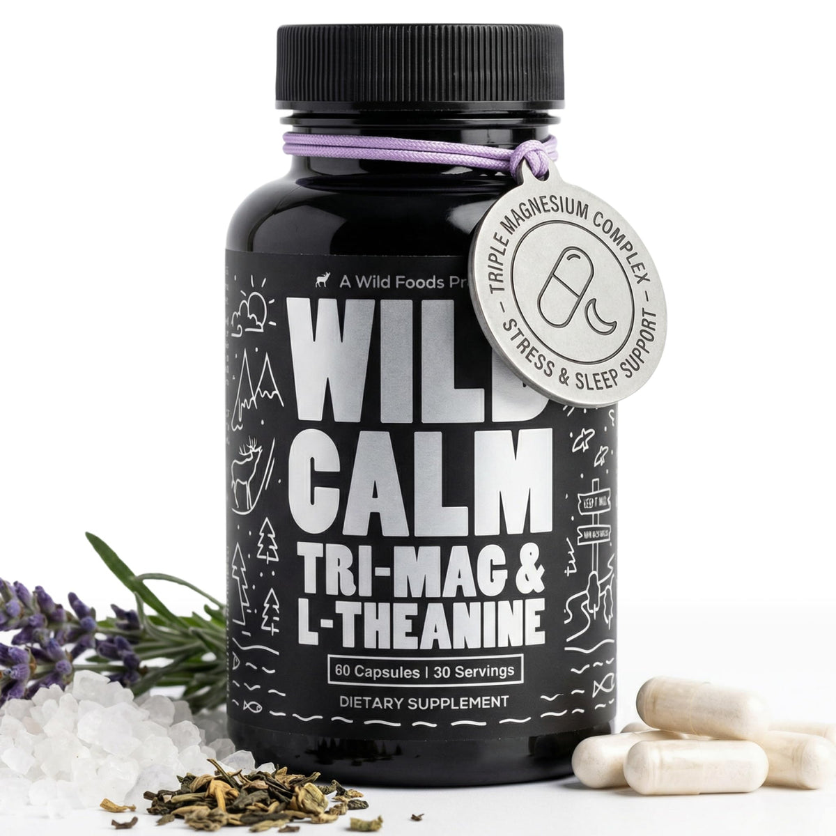 Wild Foods Triple Magnesium Complex Supplement front view