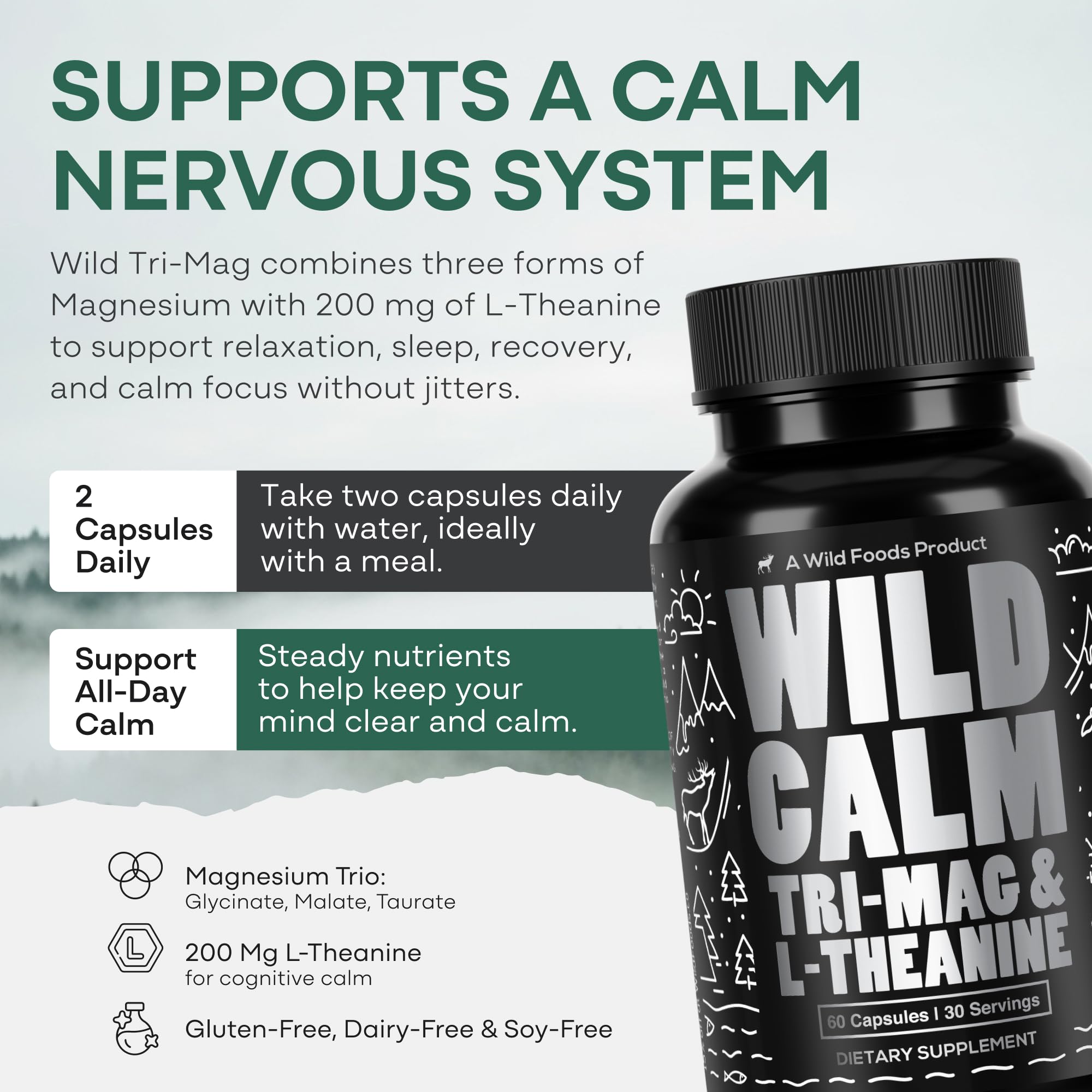 Wild Foods Triple Magnesium Complex Supplement ingredients list