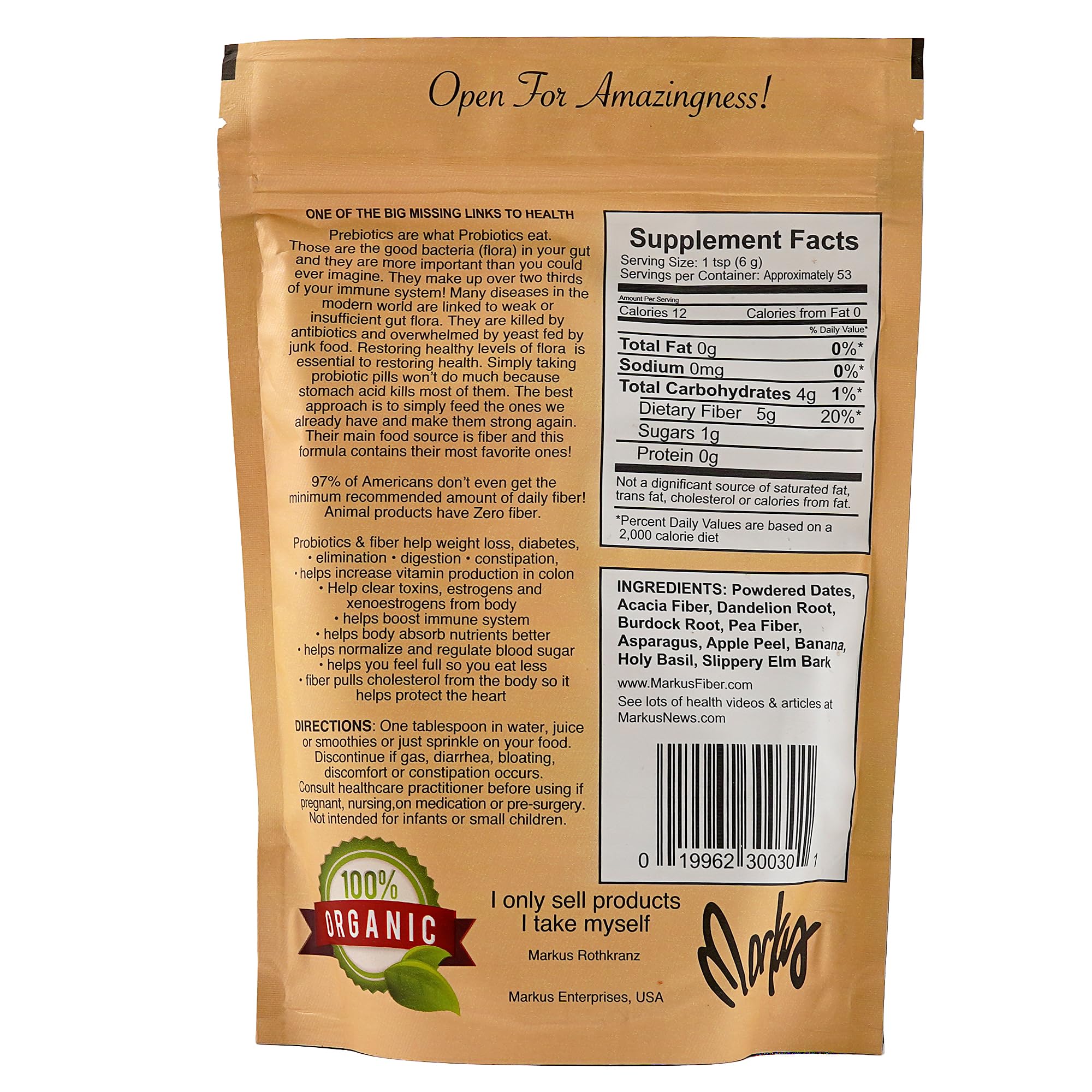 Wild Force Prebiotic Fiber Supplement 320g packaging