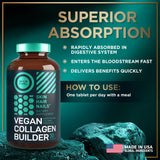 WILD FUEL Collagen Vegan Tablets on a wooden table