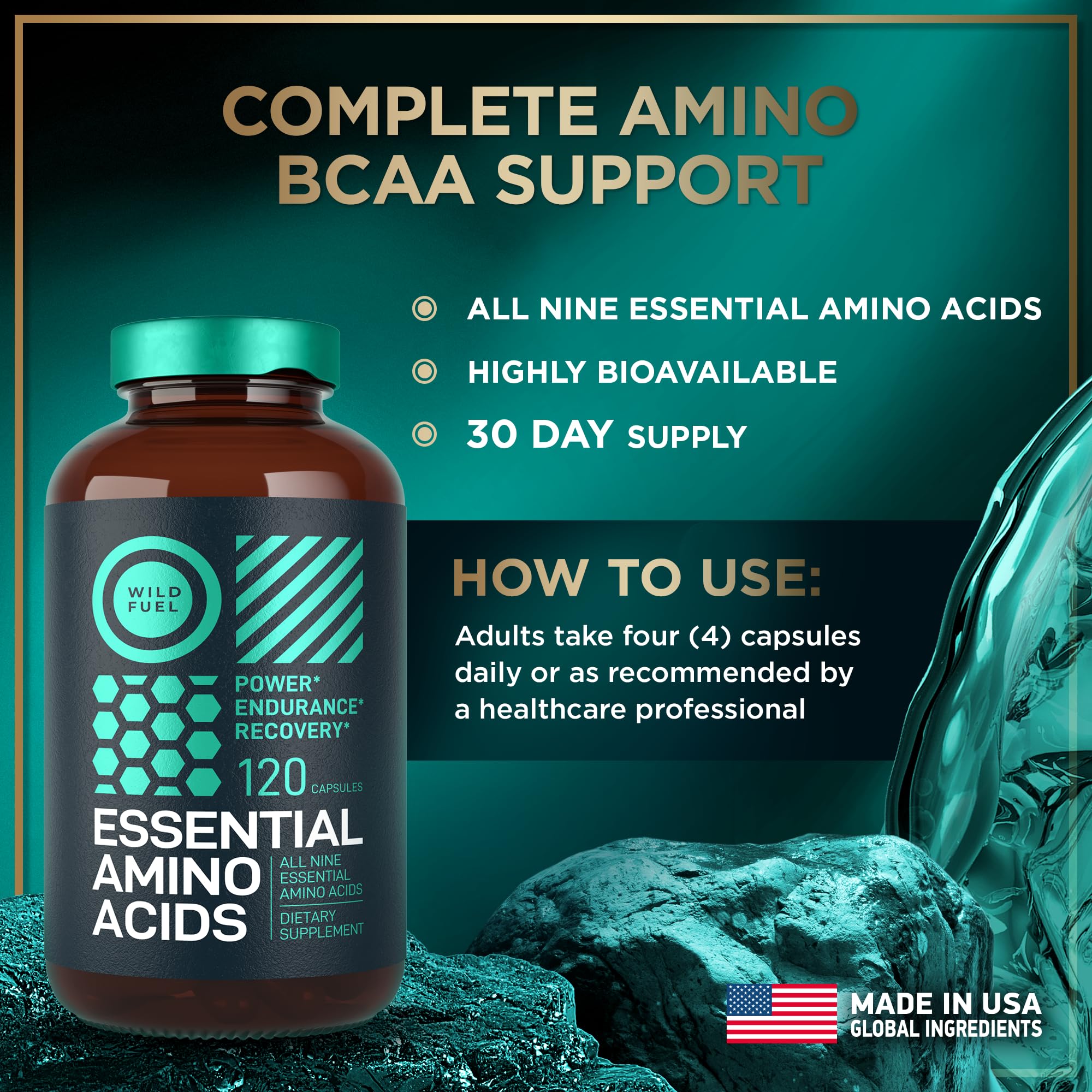 WILD FUEL Essential Amino Acids Supplement 721g packaging