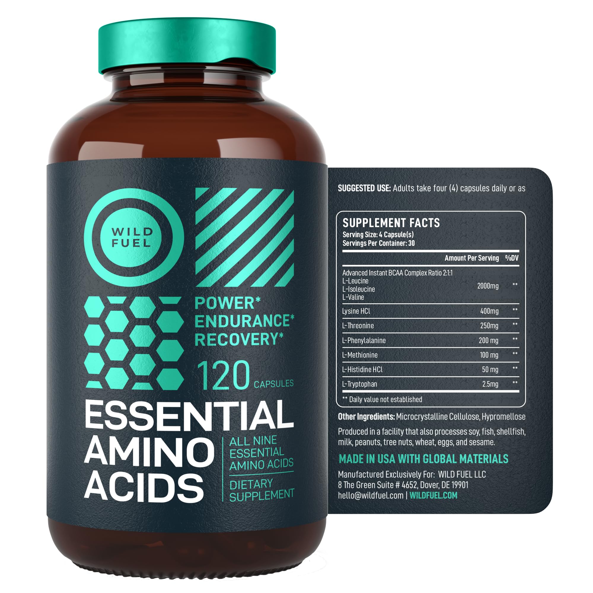 WILD FUEL Essential Amino Acids Supplement 721g with other supplements