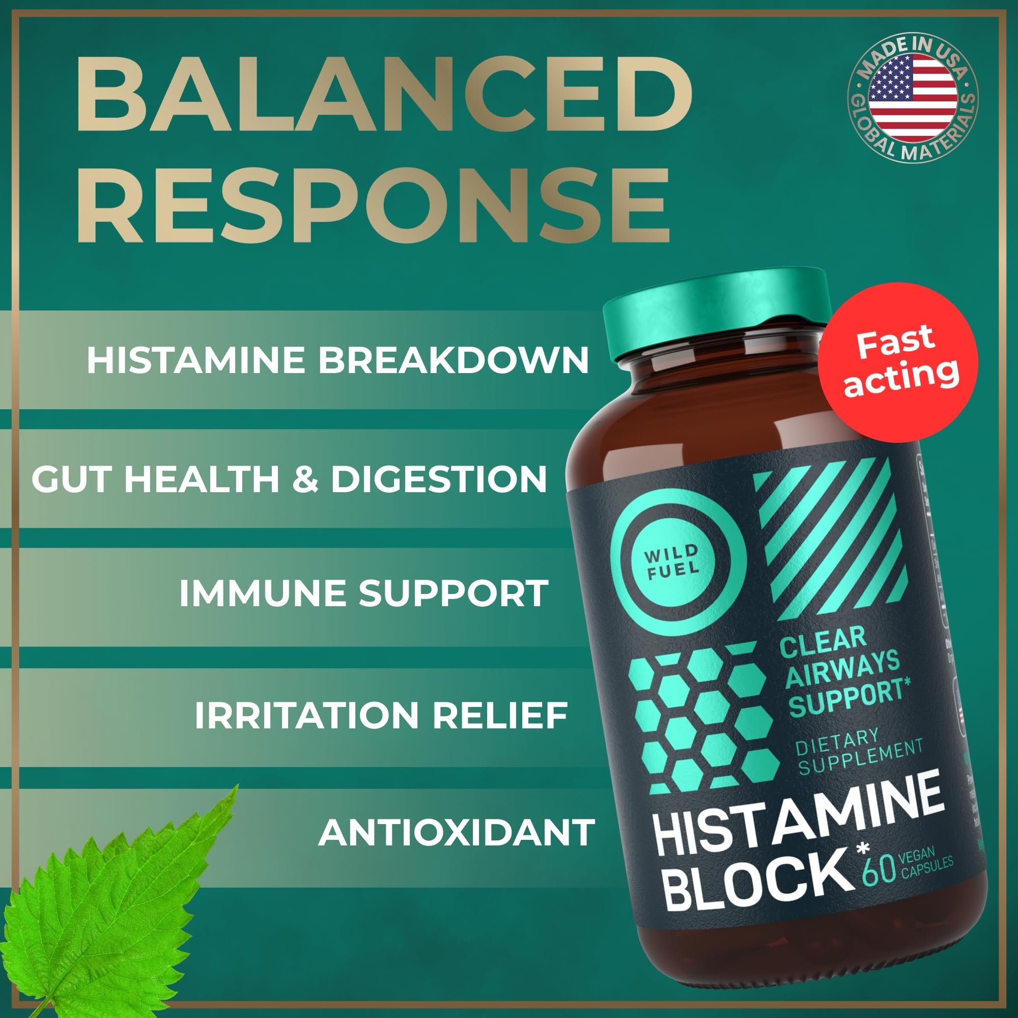 WILD FUEL Histamine Support Capsules 50g back view