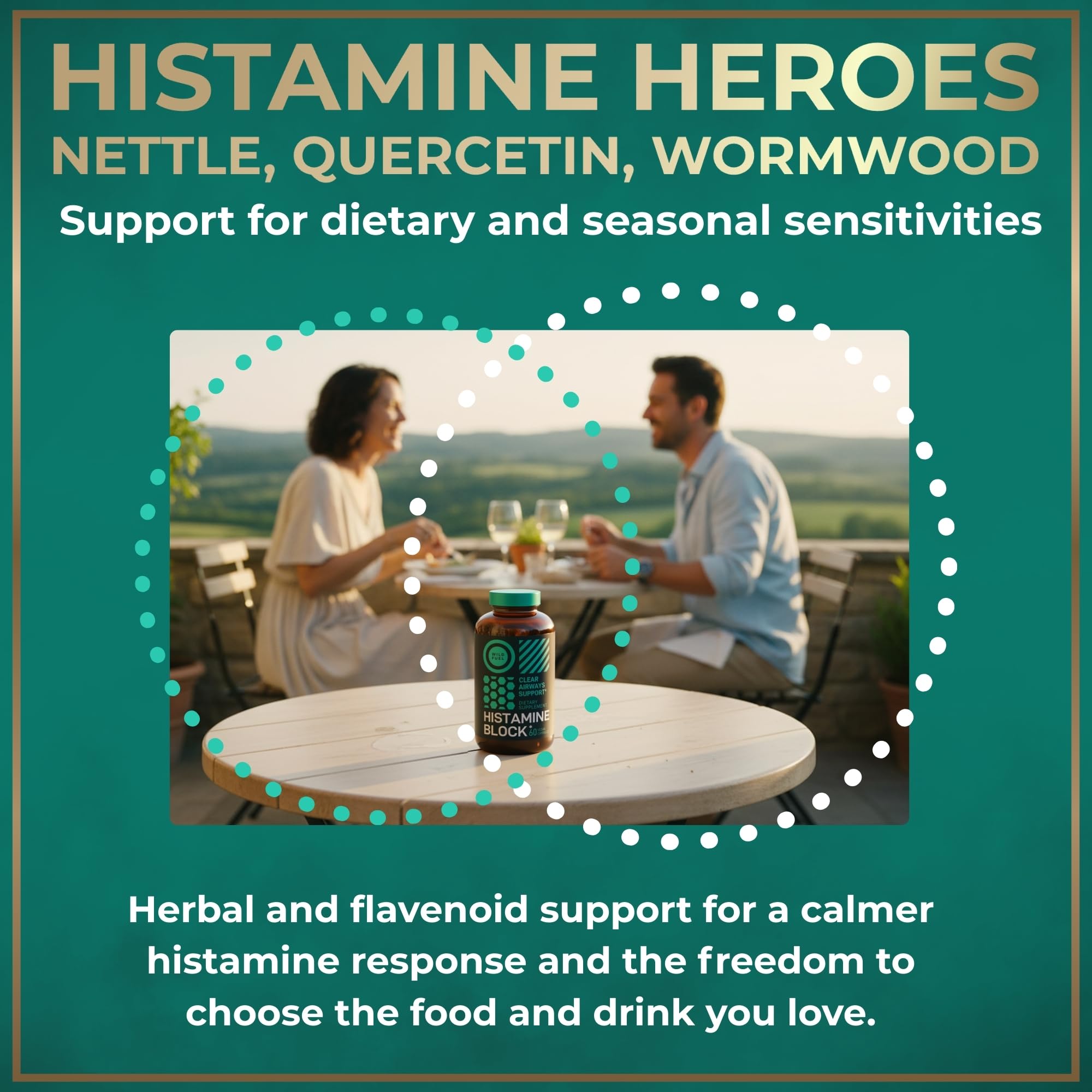 WILD FUEL Histamine Support Capsules 50g opened bottle