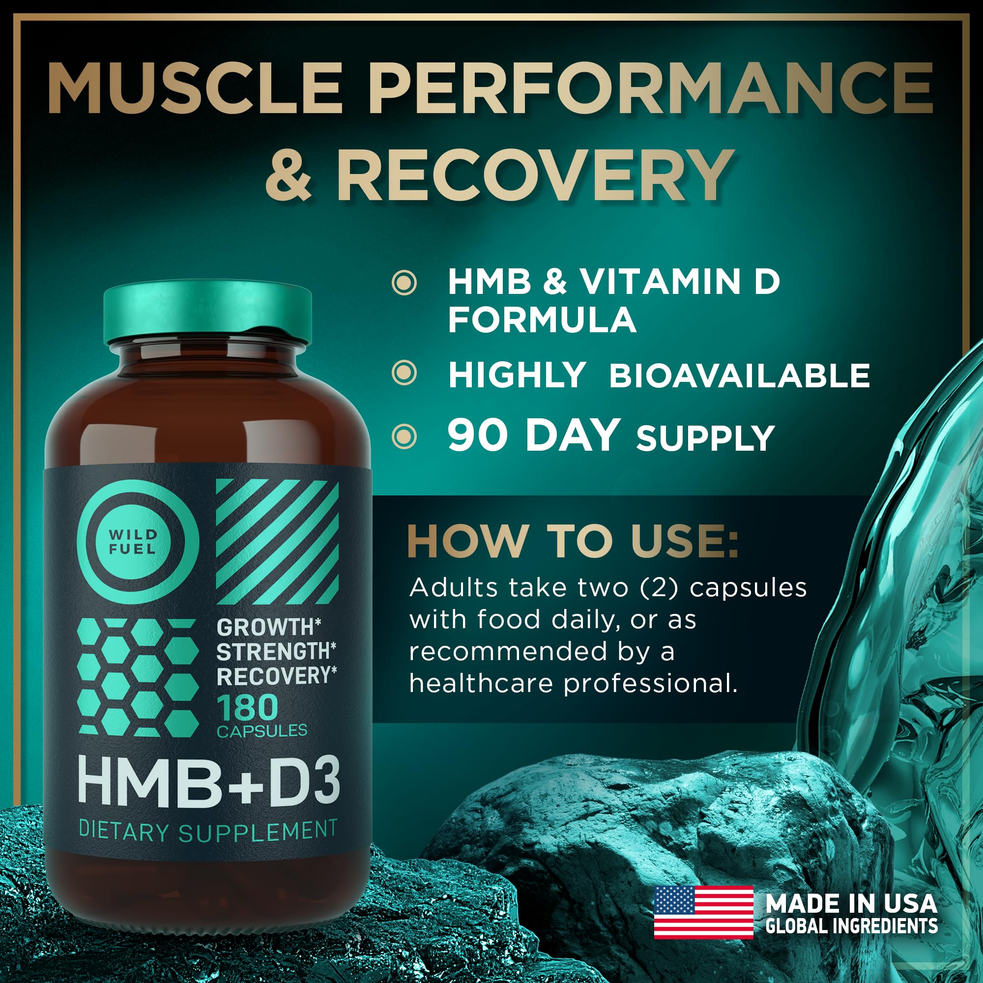 WILD FUEL HMB Capsules ingredients list close-up
