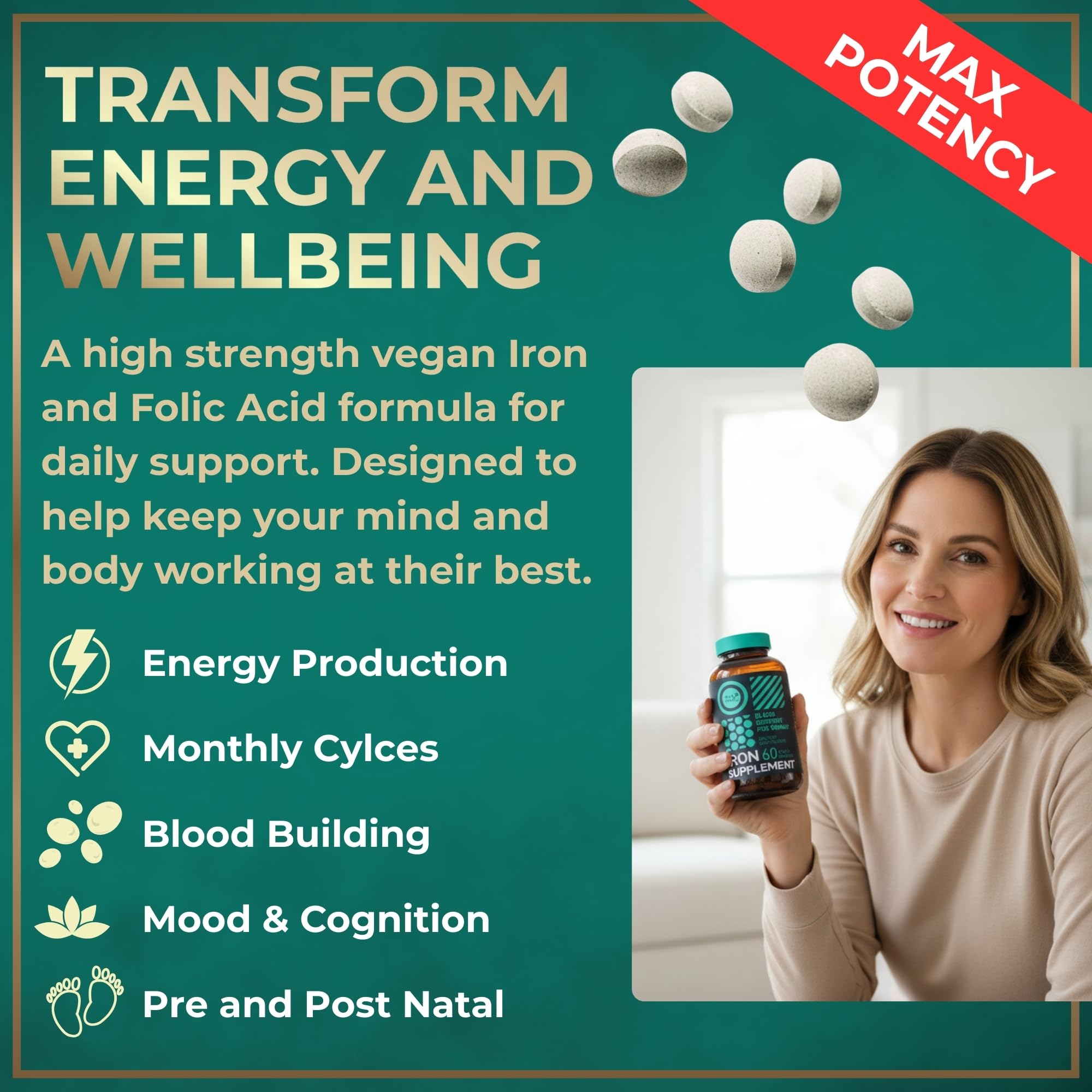 WILD FUEL Iron Supplement bottle side view