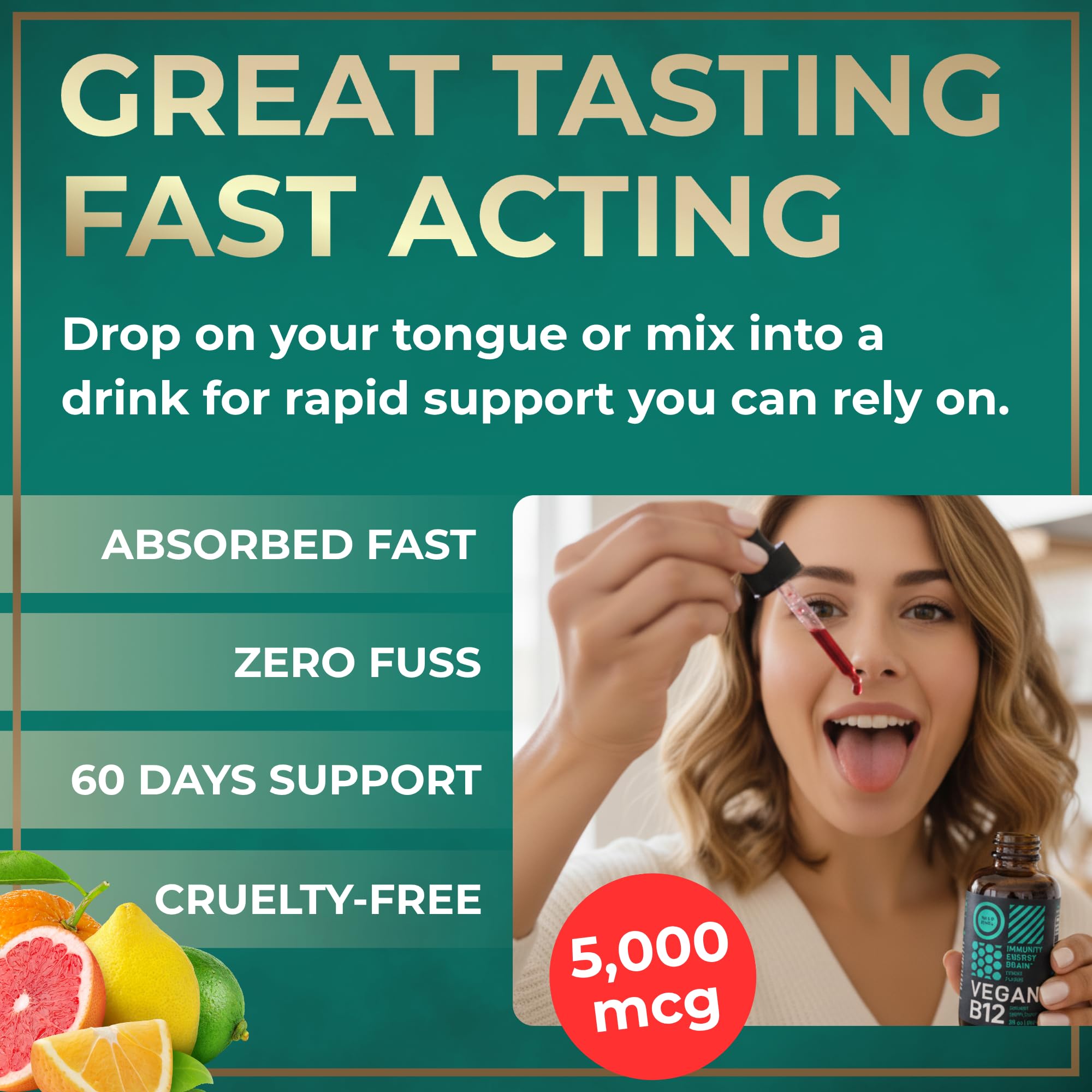 WILD FUEL Liquid B12 Drops 5000 mcg mixed in a drink