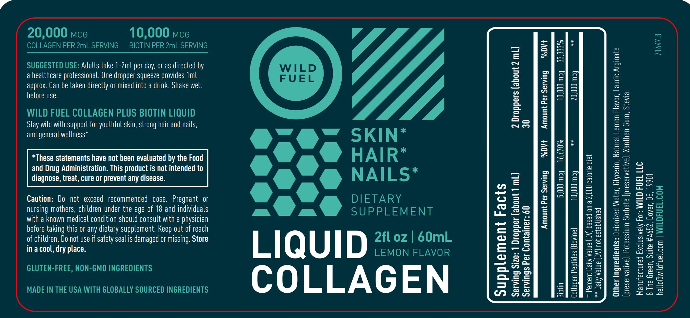 WILD FUEL Liquid Collagen 2-Pack displayed with a measuring spoon
