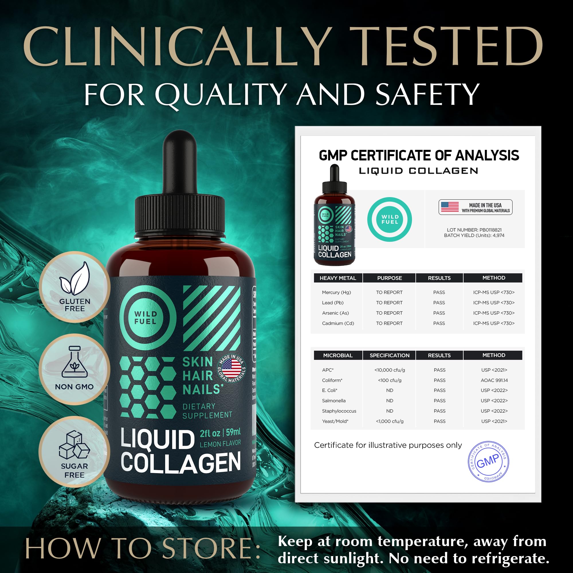 WILD FUEL Liquid Collagen dropper close-up