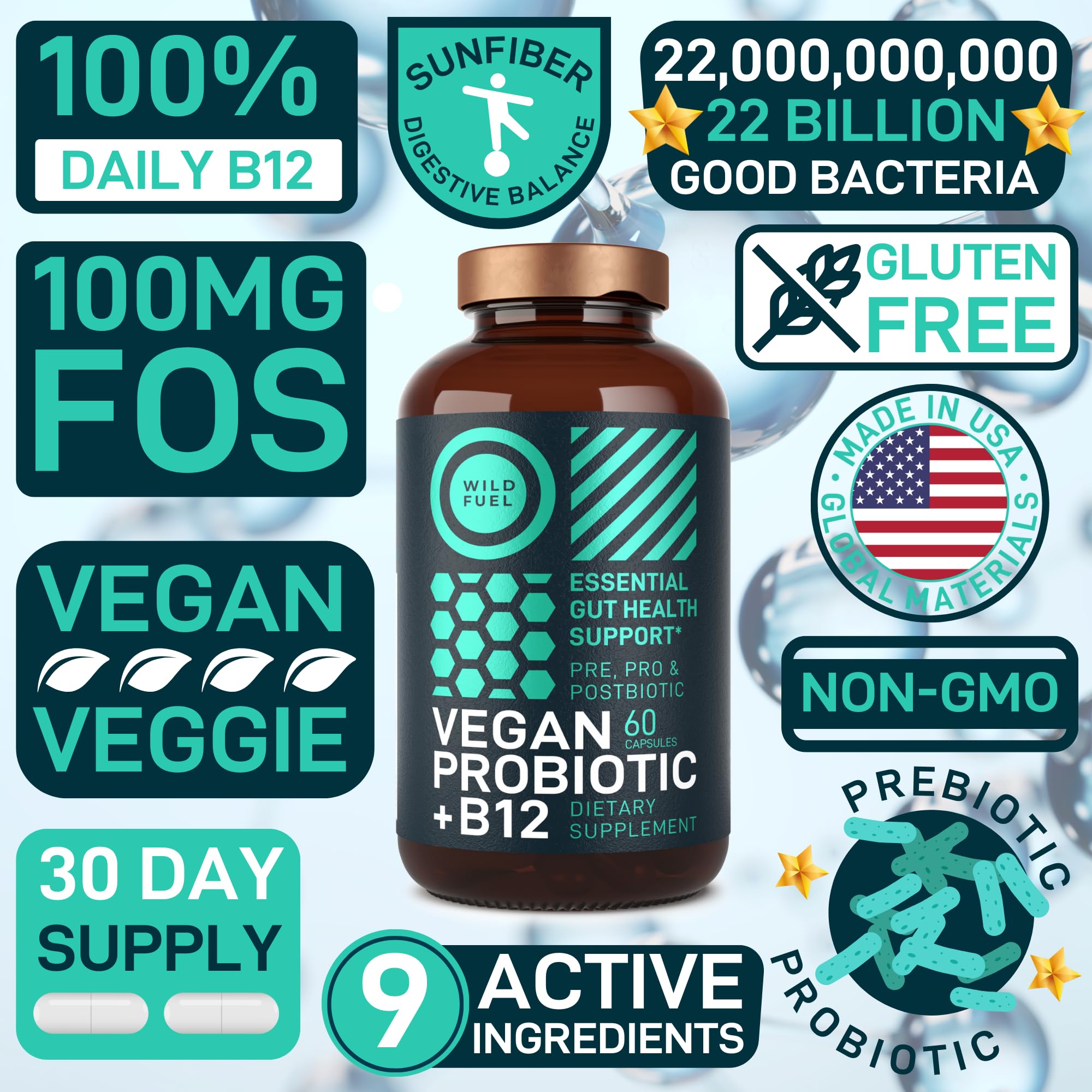 WILD FUEL Vegan Probiotic Supplement ingredients list