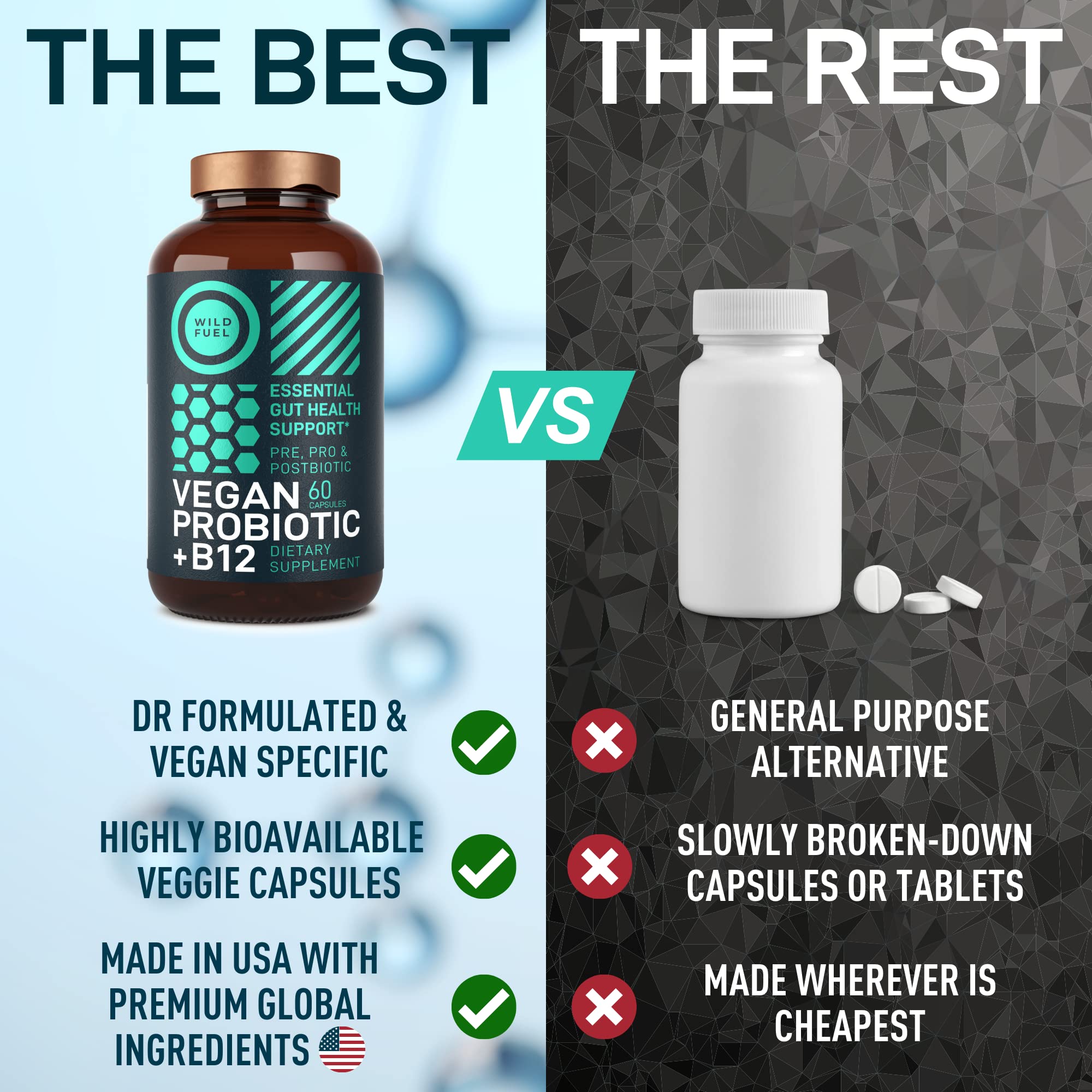 WILD FUEL Vegan Probiotic Supplement with fresh ingredients