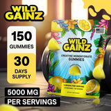 WILD GAINZ Creatine Gummies lemon flavour close-up