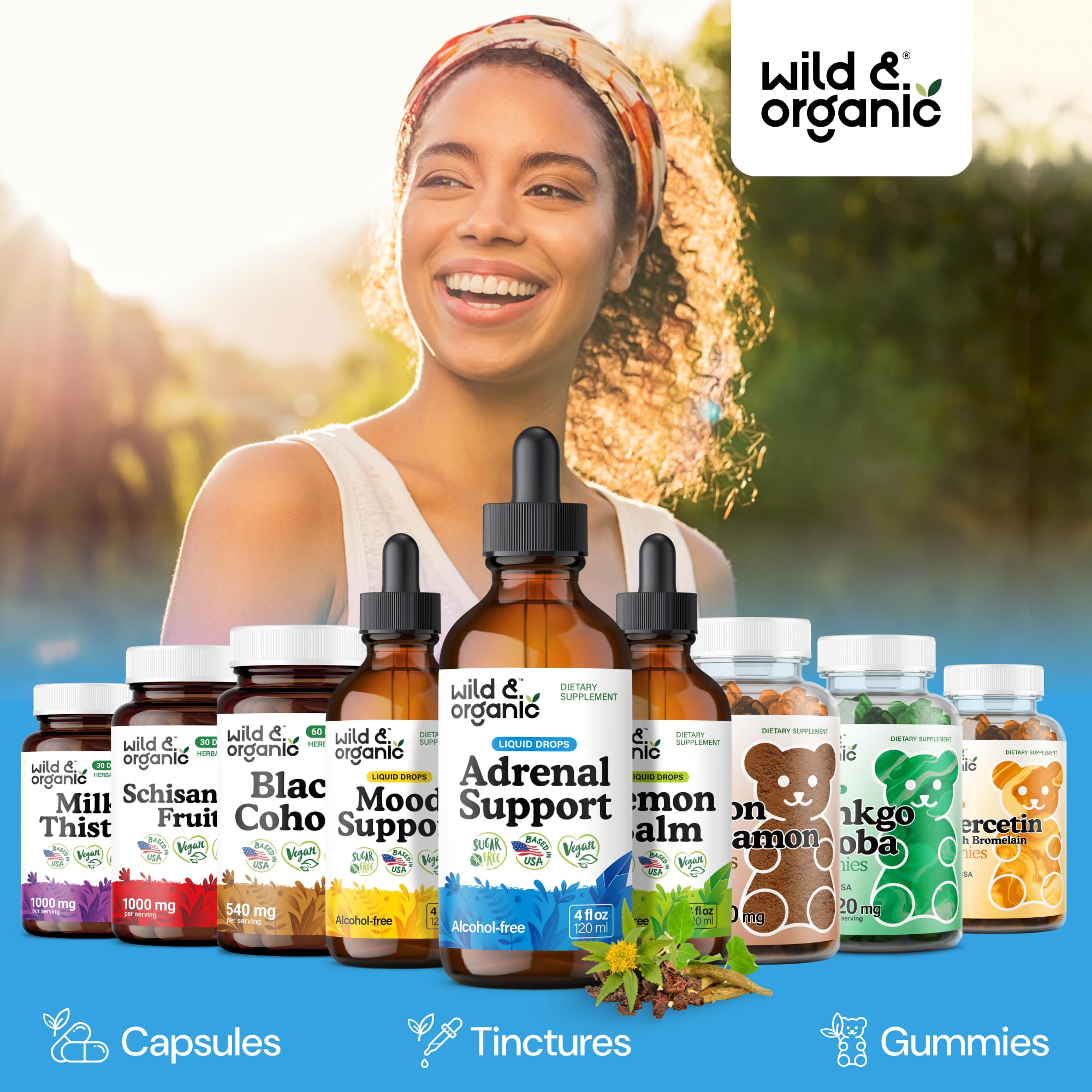 Wild & Organic Adrenal Support Liquid Drops packaging details