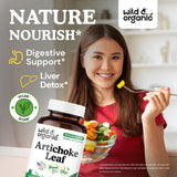 Wild & Organic Artichoke Extract Capsules 500mg bottle side view