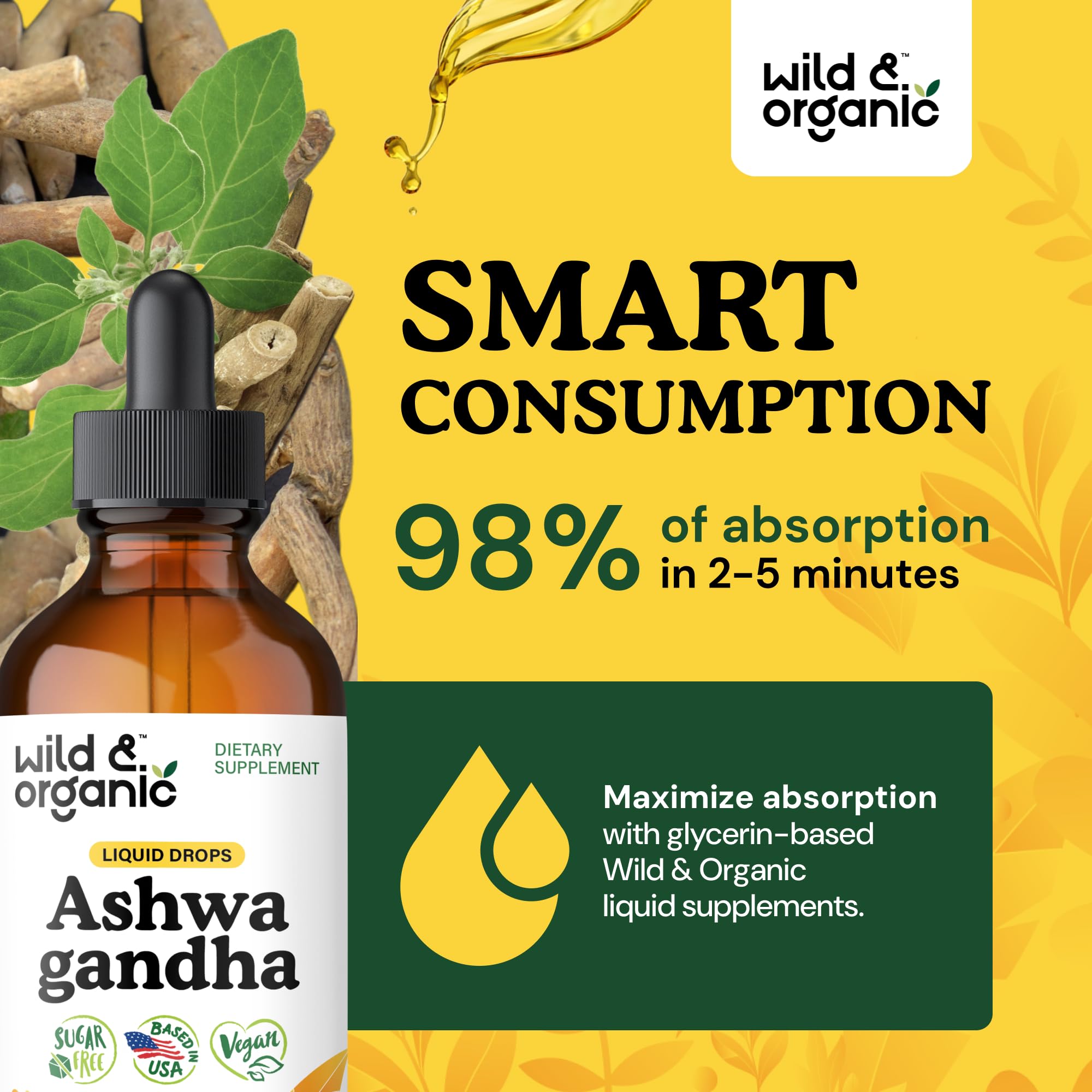Wild & Organic Ashwagandha Liquid Drops ingredients list
