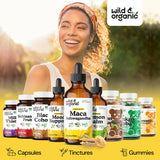Wild & Organic Ashwagandha Maca Root Tincture in a lifestyle setting