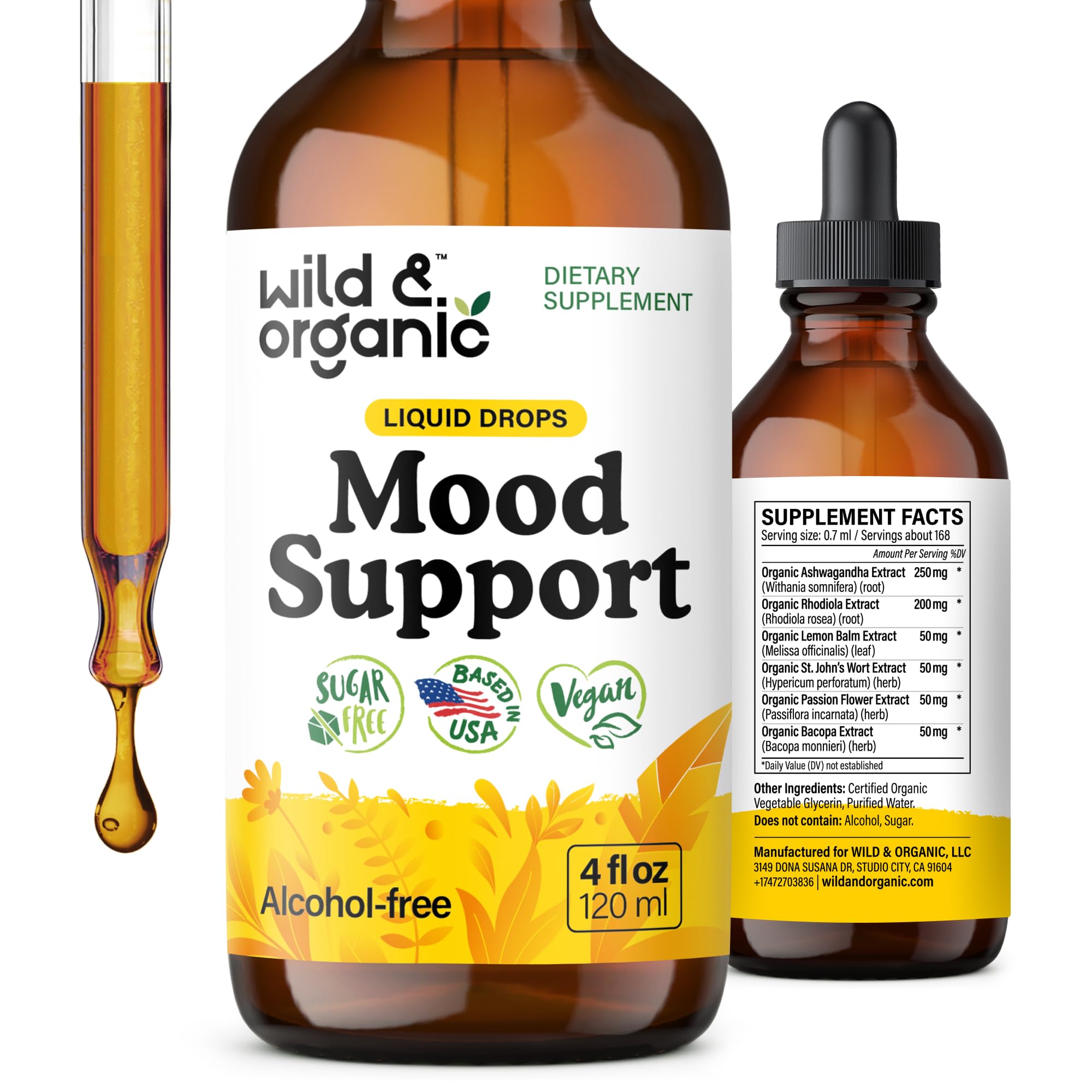 Wild & Organic Ashwagandha Mood Support Tincture front view