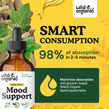 Wild & Organic Ashwagandha Mood Support Tincture label close-up