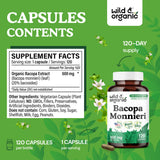 Wild & Organic Bacopa Monnieri Capsules 600mg close-up of capsules