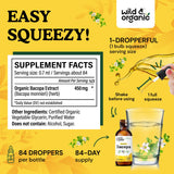 Wild & Organic Bacopa Monnieri Liquid Drops 450mg with dropper