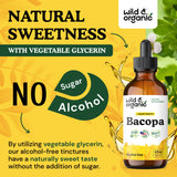 Wild & Organic Bacopa Monnieri Liquid Extract 450mg bottle with dropper
