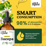 Wild & Organic Bacopa Monnieri Liquid Extract 450mg ingredients list