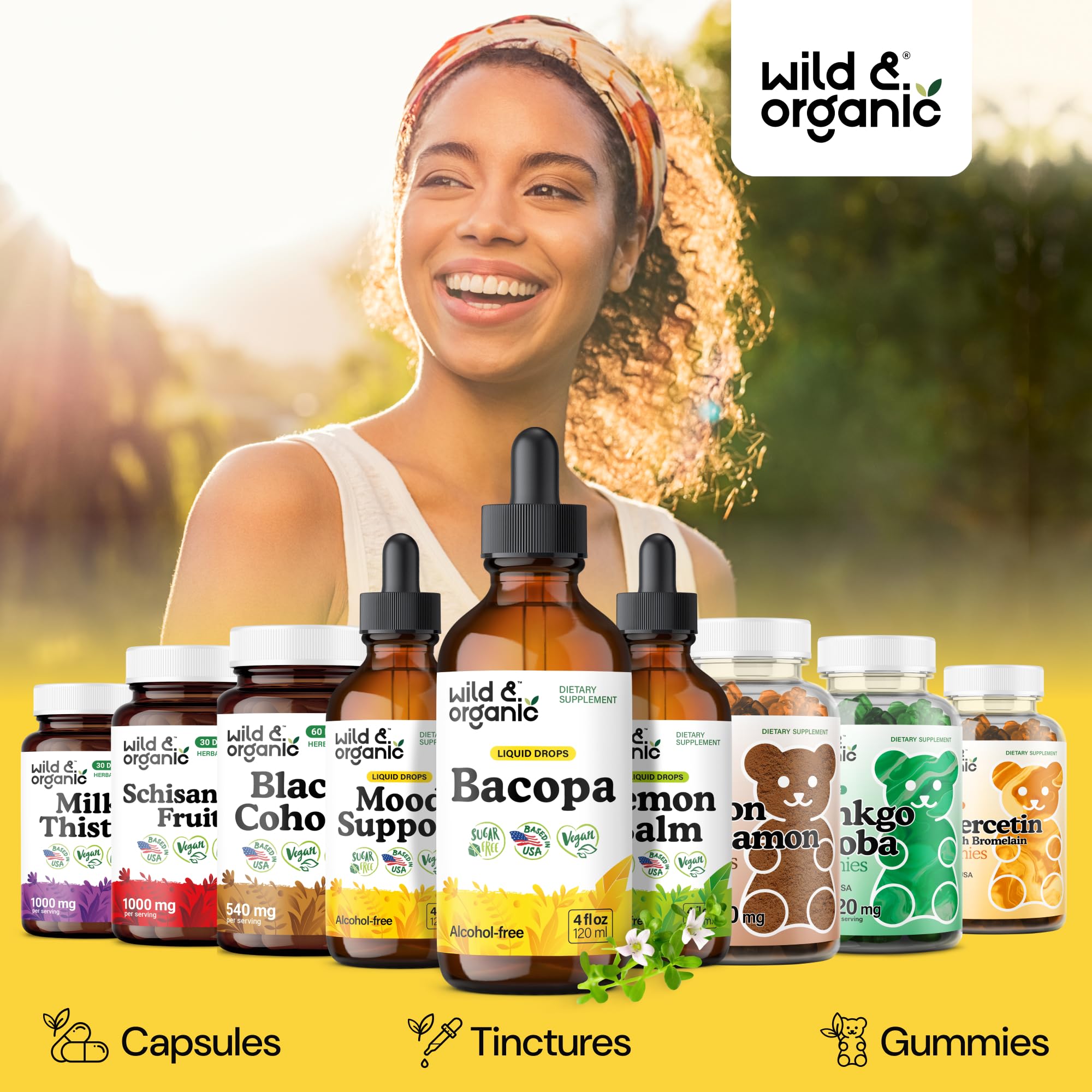 Wild & Organic Bacopa Monnieri Liquid Extract 450mg packaging