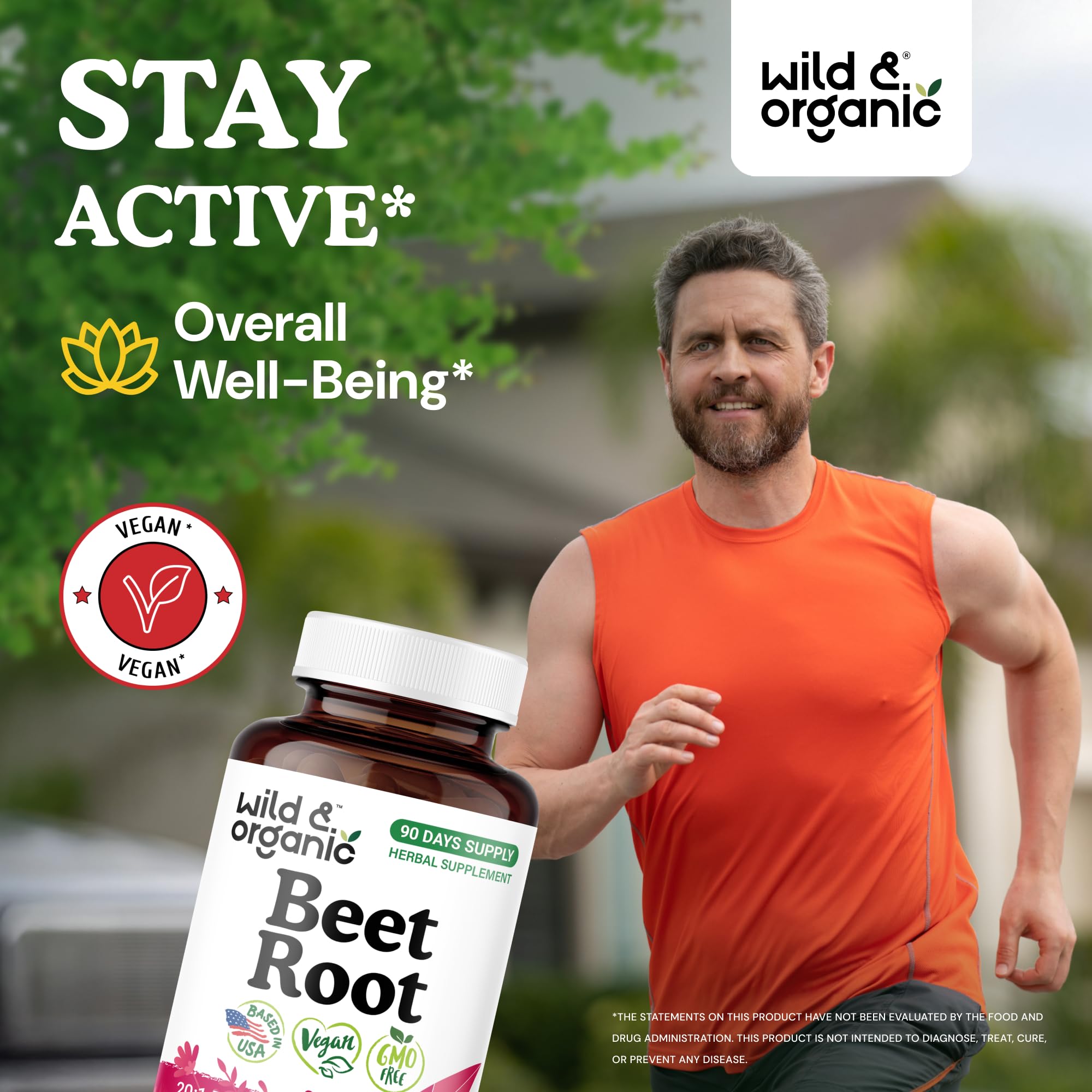 Wild & Organic Beetroot Capsules bottle side view