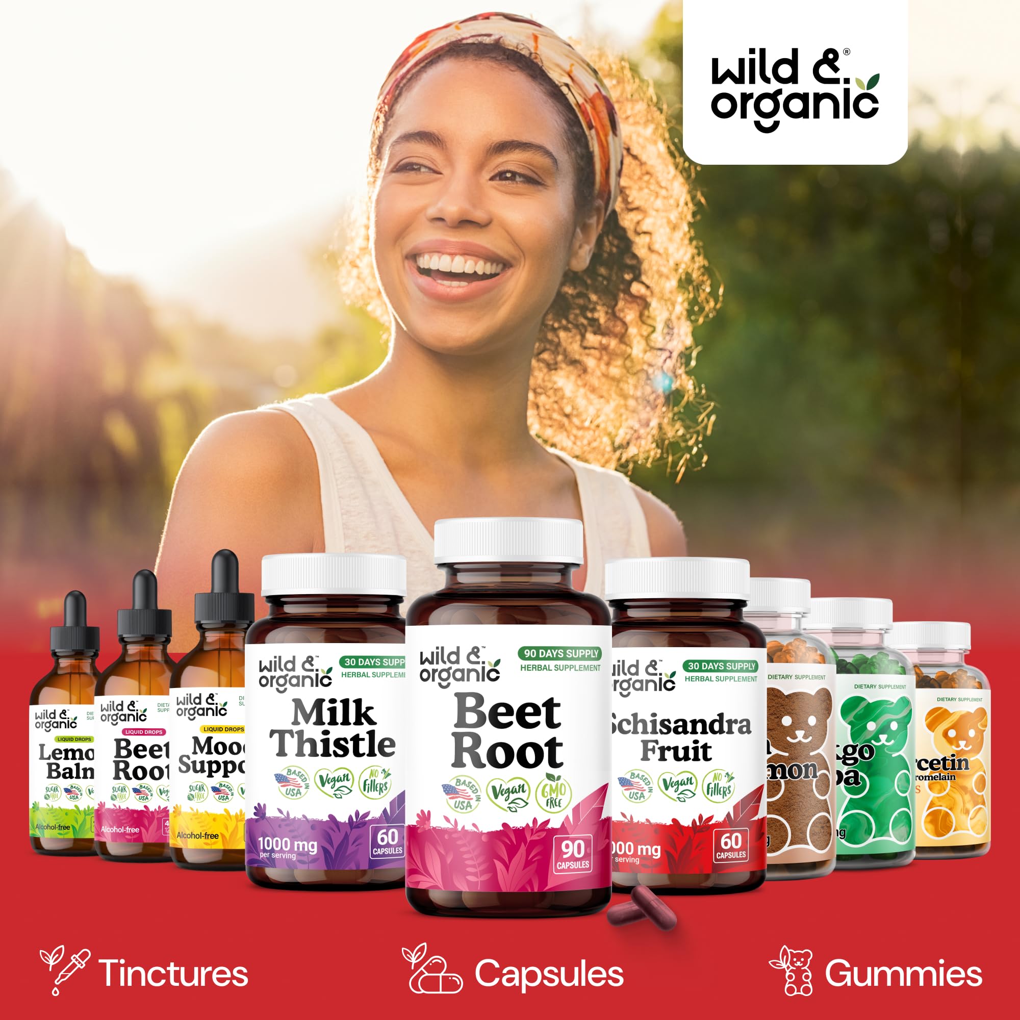 Wild & Organic Beetroot Capsules in a hand