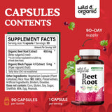 Wild & Organic Beetroot Capsules with ingredients list