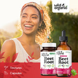 Wild & Organic Beetroot Extract Drops 400mg bottle with cap