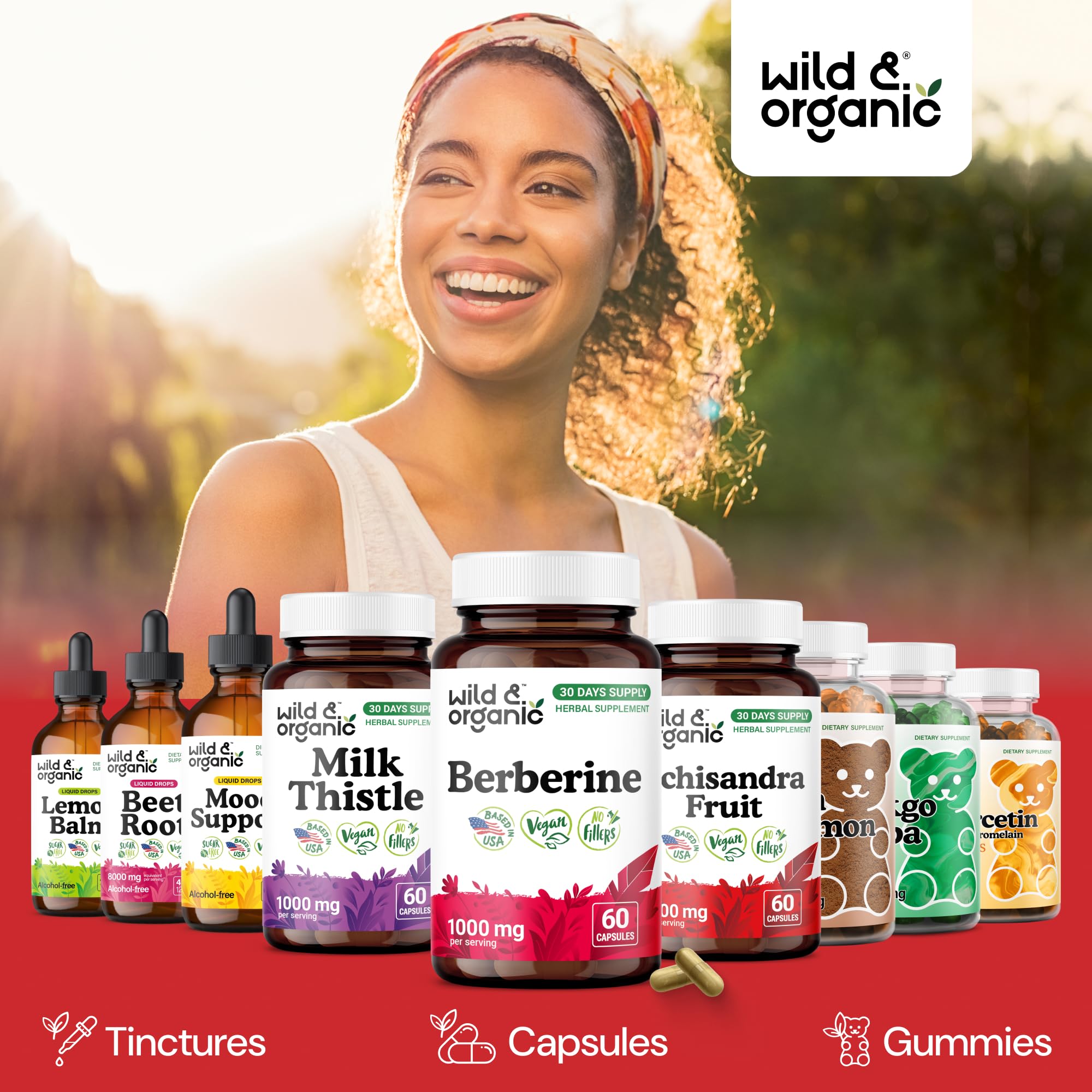 Wild & Organic Berberine HCL Capsules 1000 mg ingredients list