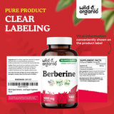 Wild & Organic Berberine HCL Capsules 1000mg with measuring spoon