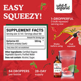 Wild & Organic Berberine Tincture 500mg bottle with dropper