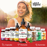 Wild & Organic Berberine Tincture 500mg with measuring spoon