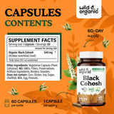 Wild & Organic Black Cohosh Capsules 540mg close-up of capsules