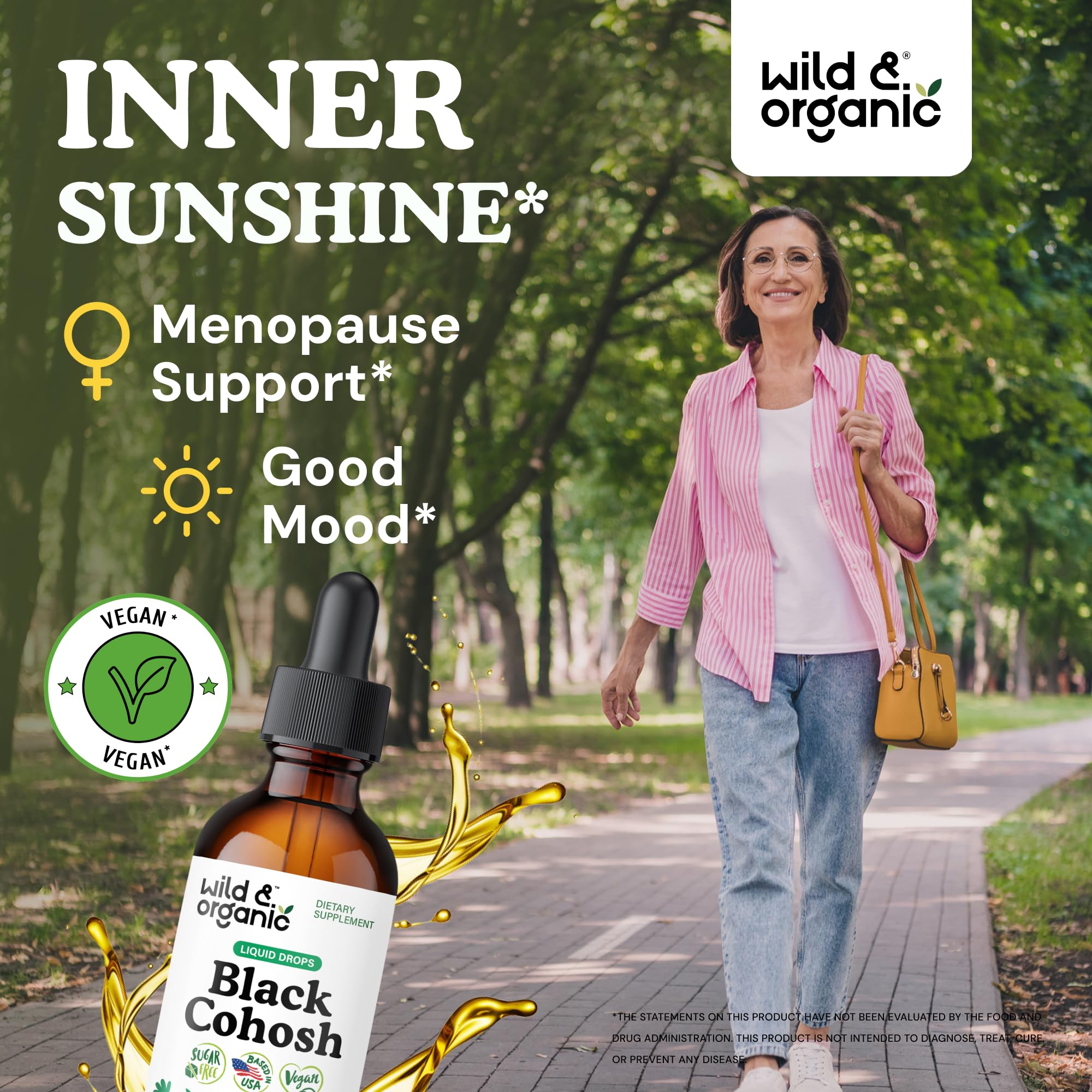 Wild & Organic Black Cohosh Tincture 540mg bottle with dropper