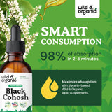 Wild & Organic Black Cohosh Tincture 540mg with measuring dropper